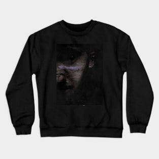 Portrait, digital collage and special processing. Face, men, looking on us. Bizarre but beautiful. Crewneck Sweatshirt